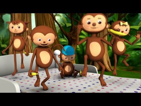 five little monkey jumping on the bed