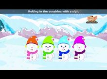 five little snowmen standing in a line lyrics